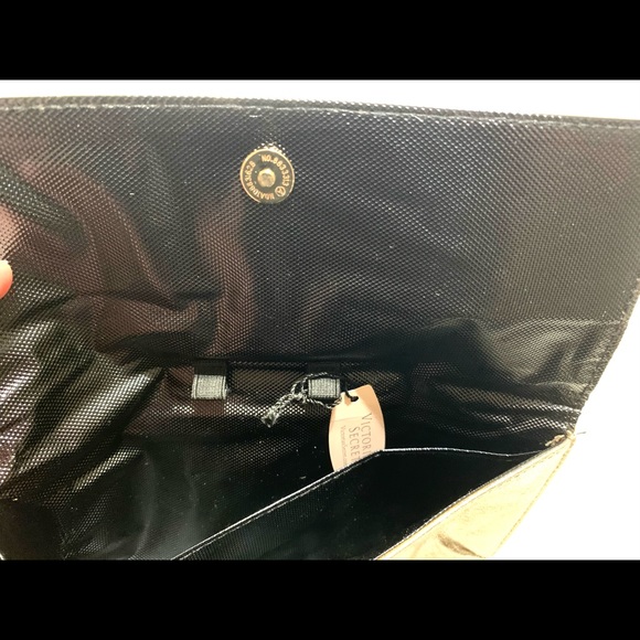 Victoria’s Secret shiny gold tone color glittering make-up bag cosmetic bag - Picture 5 of 6